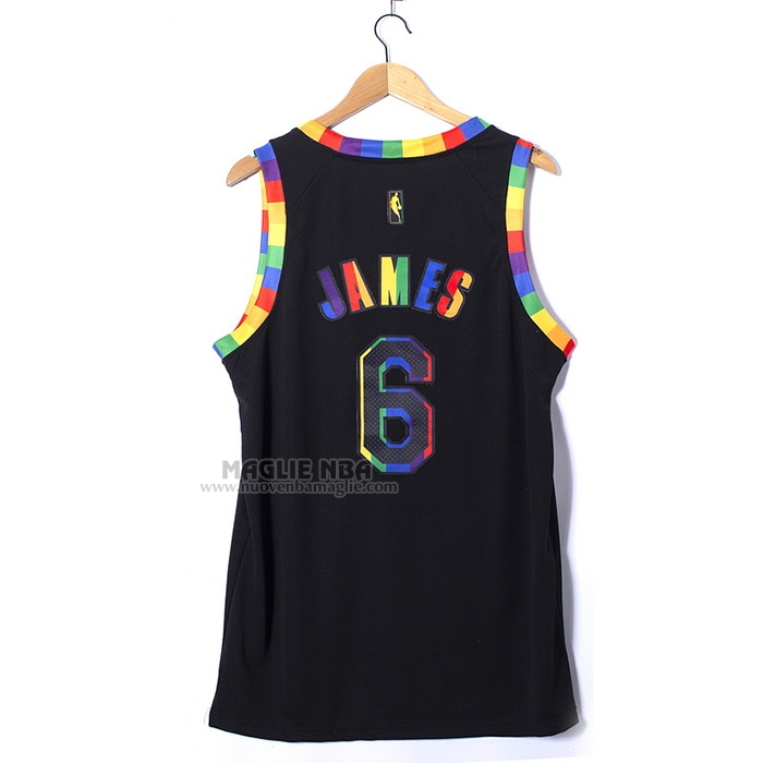 Maglia
 LeBron James NO 6 Los Angeles Lakers Fashion Royalty 2022-23 Nero
